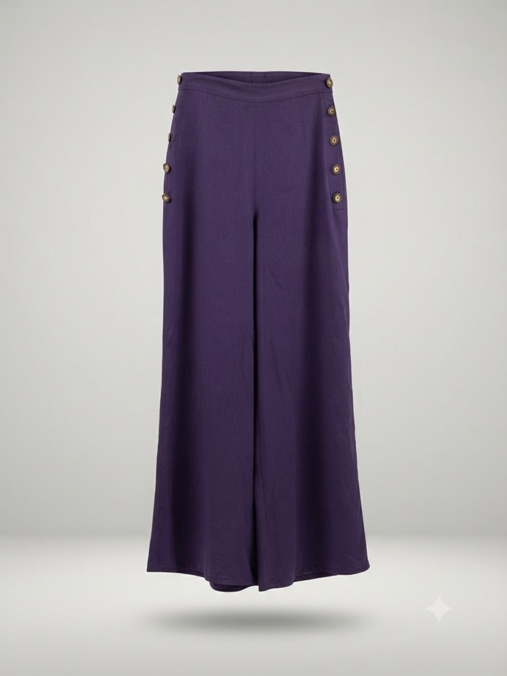 Blu Pepper Navy Wide-Leg Button Detail Pants